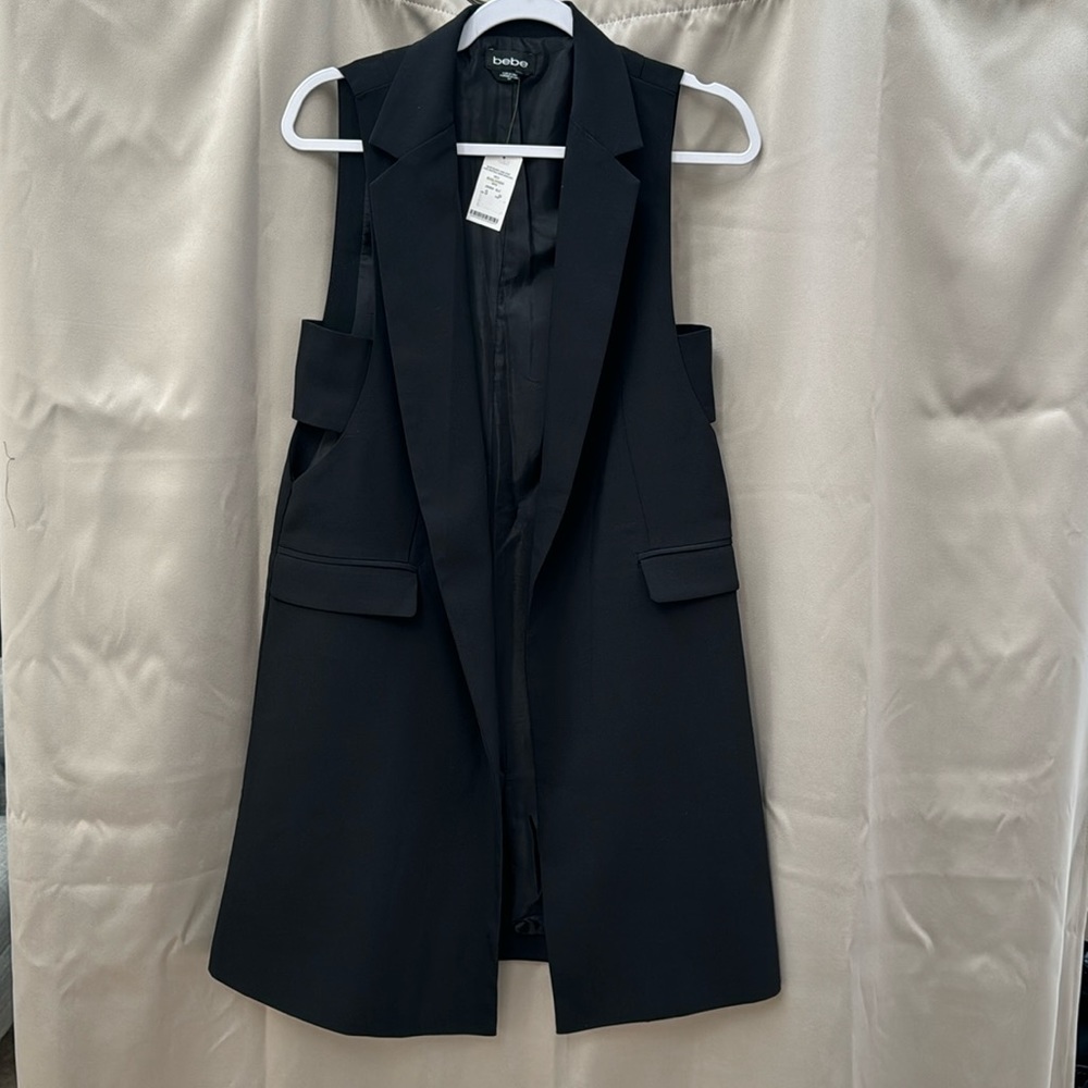 Bebe sleeveless long coat